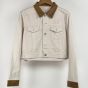 MIU MIU Denim and leather blouson jacket