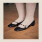 Valentino MARY-JANE PRESHOES BALLERINA IN KIDSKIN WITH JEWEL BUTTON 