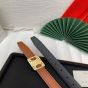 Celine MEDIUM REVERSIBLE FRAMED TRIOMPHE BELT in TAURILLON AND NATURAL CALFSKIN