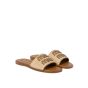 MIU MIU Raffia-effect woven fabric slides