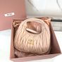 MIU MIU Wander matelassé nappa leather hobo mini-bag