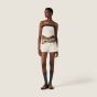 MIU MIU Denim and leather shorts