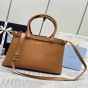 Prada Buckle medium leather handbag with double belt