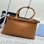 Prada Buckle medium leather handbag with double belt