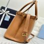 Prada Buckle medium leather handbag with double belt