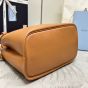 Prada Buckle medium leather handbag with double belt