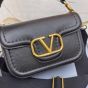 VALENTINO GARAVANI ALLTIME GRAINY CALFSKIN SHOULDER BAG