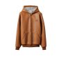 MIU MIU Nappa leather and bonded jersey hoodie jacket
