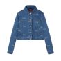 Denim jacket with lasered Gucci detail