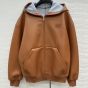 MIU MIU Nappa leather and bonded jersey hoodie jacket