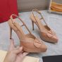 Valentino VLOGO SIGNATURE SLINGBACK PLATFORM PUMPS IN PATENT LEATHER 