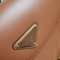 Prada Arqué leather shoulder bag with flap