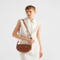 Prada Arqué leather shoulder bag with flap