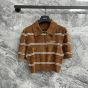 MIU MIU Striped viscose polo shirt