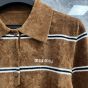 MIU MIU Striped viscose polo shirt