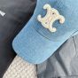 Celine TRIOMPHE BASEBALL CAP IN DENIM UNION WASH