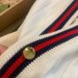 Gucci Knit cotton V-neck cardigan with Web