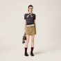 MIU MIU Striped cashmere and silk polo sweater