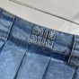 MIU MIU Pleated denim skirt