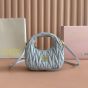 MIU MIU Wander matelassé nappa leather hobo mini-bag