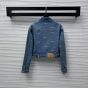 Denim jacket with lasered Gucci detail