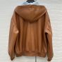 MIU MIU Nappa leather and bonded jersey hoodie jacket