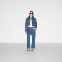 Denim jacket with lasered Gucci detail