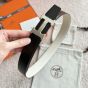Hermès H belt buckle & Reversible leather strap 32 mm