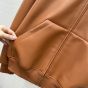 MIU MIU Nappa leather and bonded jersey hoodie jacket