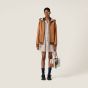 MIU MIU Nappa leather and bonded jersey hoodie jacket