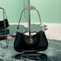 Prada Cleo brushed leather shoulder bag with clasp closure