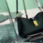 Prada Cleo brushed leather shoulder bag with clasp closure
