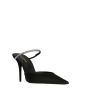YSL BARBARA mules in satin crepe and rhinestones