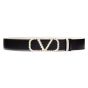 Valentino VLOGO SIGNATURE REVERSIBLE BELT IN SHINY CALFSKIN WITH PEARLS