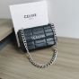 CHAIN SHOULDER BAG MATELASSE MONOCHROME CELINE in Quilted Goatskin