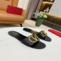 Valentino VLOGO SIGNATURE SLIDE SANDAL IN GRAINY COWHIDE WITH ACCESSORY