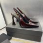 YSL DUNE SLINGBACK PUMPS IN PATENT LEATHER