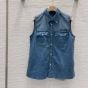 MIU MIU Sleeveless chambray shirt