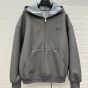 MIU MIU Nappa leather and bonded jersey hoodie jacket