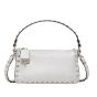Valentino SMALL ROCKSTUD GRAINY METALLIC CALFSKIN CROSSBODY BAG