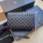 YSL ENVELOPE SMALL IN QUILTED GRAIN DE POUDRE EMBOSSED LEATHER