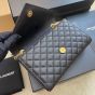 YSL ENVELOPE SMALL IN QUILTED GRAIN DE POUDRE EMBOSSED LEATHER