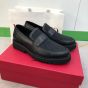 Valentino LOAFER IN TOILE ICONOGRAPHE TECHNICAL FABRIC AND CALFSKIN