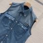 MIU MIU Sleeveless chambray shirt