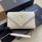 YSL ENVELOPE SMALL IN QUILTED GRAIN DE POUDRE EMBOSSED LEATHER