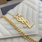 YSL ENVELOPE SMALL IN QUILTED GRAIN DE POUDRE EMBOSSED LEATHER
