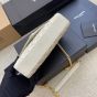 YSL ENVELOPE SMALL IN QUILTED GRAIN DE POUDRE EMBOSSED LEATHER