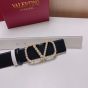 Valentino VLOGO SIGNATURE REVERSIBLE BELT IN SHINY CALFSKIN WITH PEARLS