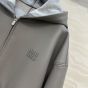 MIU MIU Nappa leather and bonded jersey hoodie jacket