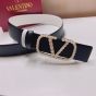 Valentino VLOGO SIGNATURE REVERSIBLE BELT IN SHINY CALFSKIN WITH PEARLS
